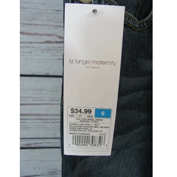 Liz Lange Maternity Jeans Womens Size 6 (32 x 31) Flex Panel Denim Med Wash NWT - Picture 12 of 16